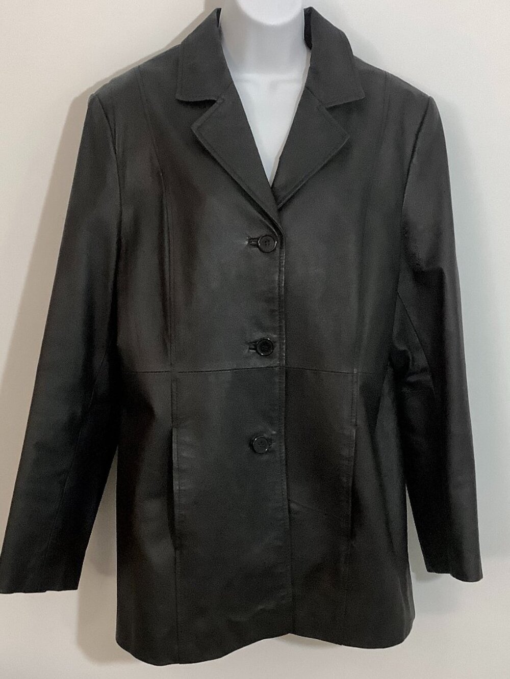 Leather Jacket Black Sz 16 Timeless Classic TrendyWardrobe Staple